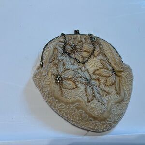 Vintage Beaded Cream Clutch some wear